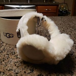 Ugg ear muffs..light cream color with suede NWT